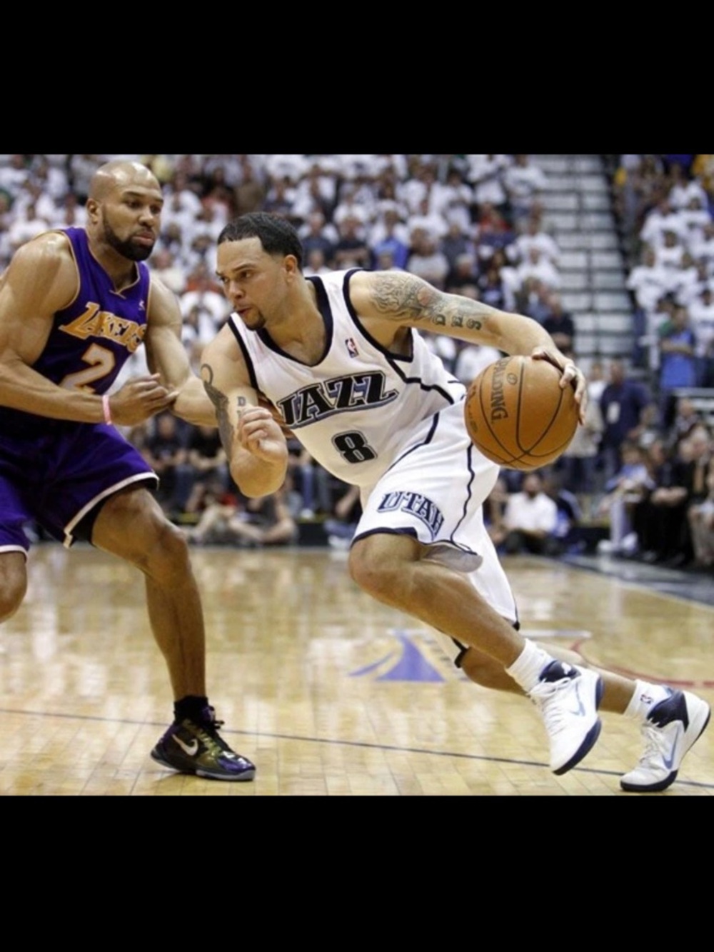 Deron Williams Utah Jazz NBA Jersey Men M +2 Reebok #8 D Will HWC Y2K 2005 Sewn